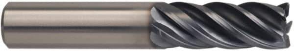 Kennametal - 5/8", 1-1/4" LOC, 5/8" Shank Diam, 3-1/2" OAL, 5 Flute, Solid Carbide Square End Mill - Single End, AlTiN Finish, Spiral Flute, Variable° Helix, Right Hand Cut, Right Hand Flute, Series UCDE - USA Tool & Supply
