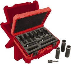 Milwaukee Tool - 9 Piece 1/2" Drive Deep Well Impact Socket Set - USA Tool & Supply