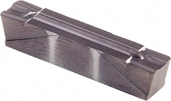 Kennametal - 0500A4G GMP Grade KCU10, 5mm Cutting Width Carbide Grooving Insert - 0.165" Max Depth of Cut, Neutral, 0.032" Corner Radius, AlTiN Finish - USA Tool & Supply