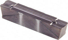 Kennametal - 0500A4G GMP Grade KCU10, 5mm Cutting Width Carbide Grooving Insert - 0.165" Max Depth of Cut, Neutral, 0.032" Corner Radius, AlTiN Finish - USA Tool & Supply