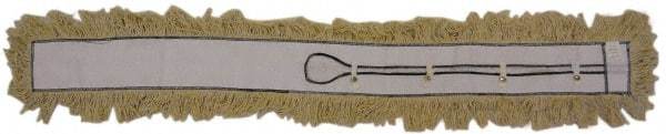 PRO-SOURCE - 60" Long x 3-1/2" Wide Cotton Dust Mop Head - White, Looped Head, Launderable - USA Tool & Supply