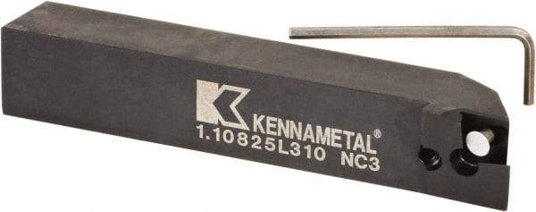 Kennametal - 1.108...93DEG, Left Hand Cut, -3° Lead Angle, 25mm Shank Height x 25mm Shank Width, Positive Rake Indexable Turning Toolholder - 150mm OAL, D2FIX15..LHP/FN/MS Insert Compatibility, Series Fix-Perfect - USA Tool & Supply