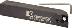 Kennametal - 1.108...93DEG, Left Hand Cut, -3° Lead Angle, 25mm Shank Height x 25mm Shank Width, Positive Rake Indexable Turning Toolholder - 150mm OAL, D2FIX15..LHP/FN/MS Insert Compatibility, Series Fix-Perfect - USA Tool & Supply