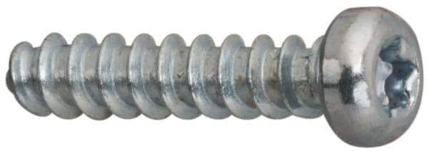 Made in USA - M2.5 Pan Head Torx Sheet Metal Screw - Case Hardened Steel, 6" Length Under Head, Grade 1022, T8 Drive - USA Tool & Supply