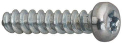 Made in USA - M2.5 Pan Head Torx Sheet Metal Screw - Case Hardened Steel, 10" Length Under Head, Grade 1022, T8 Drive - USA Tool & Supply