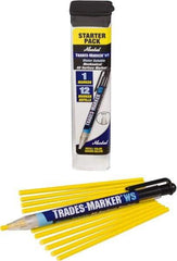 Markal - Yellow All Purpose Wax Crayon - Flat Tip - USA Tool & Supply