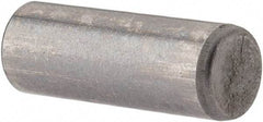 Made in USA - 5mm Diam x 14mm Pin Length Alloy Steel Standard Dowel Pin - Bright Finish, C 47-58 & C 60 (Surface) Hardness, 1 Beveled & 1 Rounded End - USA Tool & Supply