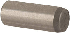 Made in USA - 3mm Diam x 8mm Pin Length Alloy Steel Standard Dowel Pin - Bright Finish, C 47-58 & C 60 (Surface) Hardness, 1 Beveled & 1 Rounded End - USA Tool & Supply