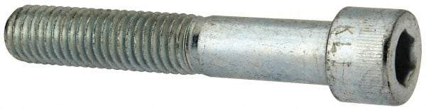 Made in USA - 1/2-13 UNC Hex Socket Drive, Socket Cap Screw - Alloy Steel, Zinc-Plated Finish, Partially Threaded, 3" Length Under Head - USA Tool & Supply