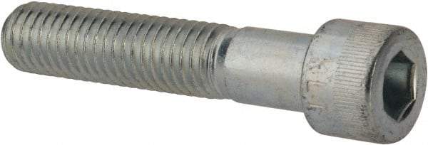Made in USA - 1/2-13 UNC Hex Socket Drive, Socket Cap Screw - Alloy Steel, Zinc-Plated Finish, Partially Threaded, 2-1/2" Length Under Head - USA Tool & Supply