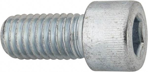 Made in USA - 1/2-13 UNC Hex Socket Drive, Socket Cap Screw - Alloy Steel, Zinc-Plated Finish, Fully Threaded, 1" Length Under Head - USA Tool & Supply