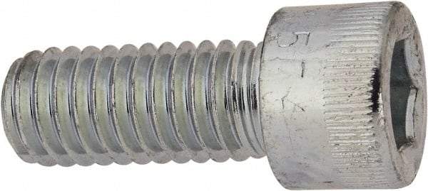 Made in USA - 3/8-16 UNC Hex Socket Drive, Socket Cap Screw - Alloy Steel, Zinc-Plated Finish, Fully Threaded, 7/8" Length Under Head - USA Tool & Supply