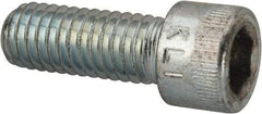 Made in USA - 3/8-16 UNC Hex Socket Drive, Socket Cap Screw - Alloy Steel, Zinc-Plated Finish, Fully Threaded, 1" Length Under Head - USA Tool & Supply