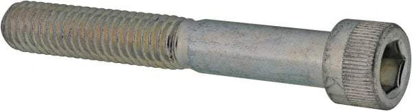 Made in USA - 5/16-18 UNC Hex Socket Drive, Socket Cap Screw - Alloy Steel, Zinc-Plated Finish, Partially Threaded, 2-1/4" Length Under Head - USA Tool & Supply