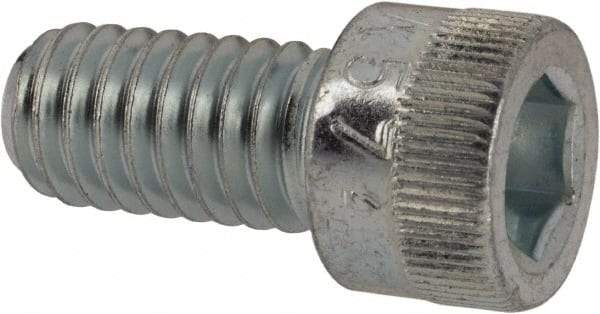 Made in USA - 5/16-18 UNC Hex Socket Drive, Socket Cap Screw - Alloy Steel, Zinc-Plated Finish, Fully Threaded, 5/8" Length Under Head - USA Tool & Supply