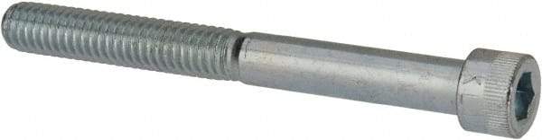 Made in USA - 5/16-18 UNC Hex Socket Drive, Socket Cap Screw - Alloy Steel, Zinc-Plated Finish, Partially Threaded, 3" Length Under Head - USA Tool & Supply