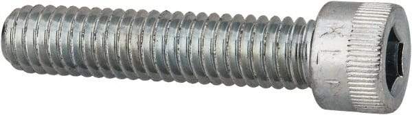 Made in USA - 5/16-18 UNC Hex Socket Drive, Socket Cap Screw - Alloy Steel, Zinc-Plated Finish, Fully Threaded, 1-1/2" Length Under Head - USA Tool & Supply
