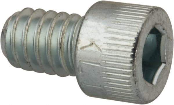 Made in USA - 1/4-20 UNC Hex Socket Drive, Socket Cap Screw - Alloy Steel, Zinc-Plated Finish, Fully Threaded, 3/8" Length Under Head - USA Tool & Supply