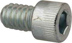 Made in USA - 1/4-20 UNC Hex Socket Drive, Socket Cap Screw - Alloy Steel, Zinc-Plated Finish, Fully Threaded, 3/8" Length Under Head - USA Tool & Supply