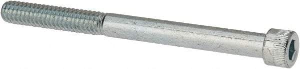 Made in USA - 1/4-20 UNC Hex Socket Drive, Socket Cap Screw - Alloy Steel, Zinc-Plated Finish, Partially Threaded, 3" Length Under Head - USA Tool & Supply
