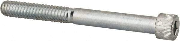 Made in USA - 1/4-20 UNC Hex Socket Drive, Socket Cap Screw - Alloy Steel, Zinc-Plated Finish, Partially Threaded, 2-1/2" Length Under Head - USA Tool & Supply