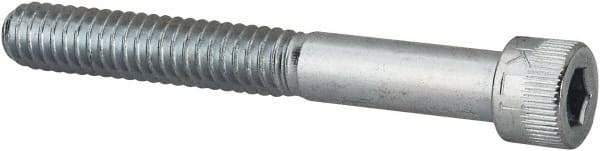 Made in USA - 1/4-20 UNC Hex Socket Drive, Socket Cap Screw - Alloy Steel, Zinc-Plated Finish, Partially Threaded, 2" Length Under Head - USA Tool & Supply