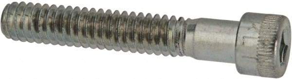 Made in USA - 1/4-20 UNC Hex Socket Drive, Socket Cap Screw - Alloy Steel, Zinc-Plated Finish, Partially Threaded, 1-1/2" Length Under Head - USA Tool & Supply