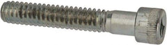 Made in USA - 1/4-20 UNC Hex Socket Drive, Socket Cap Screw - Alloy Steel, Zinc-Plated Finish, Partially Threaded, 1-1/2" Length Under Head - USA Tool & Supply