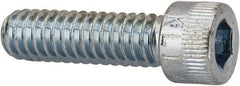 Made in USA - 1/4-20 UNC Hex Socket Drive, Socket Cap Screw - Alloy Steel, Zinc-Plated Finish, Fully Threaded, 7/8" Length Under Head - USA Tool & Supply