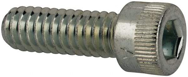 Made in USA - 1/4-20 UNC Hex Socket Drive, Socket Cap Screw - Alloy Steel, Zinc-Plated Finish, Fully Threaded, 3/4" Length Under Head - USA Tool & Supply