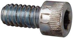 Made in USA - 1/4-20 UNC Hex Socket Drive, Socket Cap Screw - Alloy Steel, Zinc-Plated Finish, Fully Threaded, 1/2" Length Under Head - USA Tool & Supply