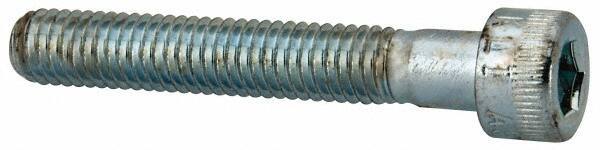 Made in USA - #10-32 UNF Hex Socket Drive, Socket Cap Screw - Alloy Steel, Zinc-Plated Finish, Partially Threaded, 1-1/4" Length Under Head - USA Tool & Supply