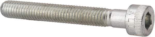 Made in USA - #10-32 UNF Hex Socket Drive, Socket Cap Screw - Alloy Steel, Zinc-Plated Finish, Partially Threaded, 1-1/2" Length Under Head - USA Tool & Supply