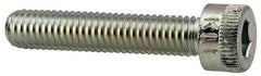 Made in USA - #10-32 UNF Hex Socket Drive, Socket Cap Screw - Alloy Steel, Zinc-Plated Finish, Fully Threaded, 1" Length Under Head - USA Tool & Supply