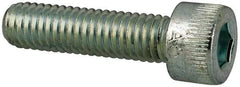 Made in USA - #10-32 UNF Hex Socket Drive, Socket Cap Screw - Alloy Steel, Zinc-Plated Finish, Fully Threaded, 3/4" Length Under Head - USA Tool & Supply