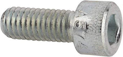 Made in USA - #10-32 UNF Hex Socket Drive, Socket Cap Screw - Alloy Steel, Zinc-Plated Finish, Fully Threaded, 1/2" Length Under Head - USA Tool & Supply