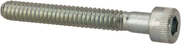 Made in USA - #10-24 UNC Hex Socket Drive, Socket Cap Screw - Alloy Steel, Zinc-Plated Finish, Partially Threaded, 1-1/2" Length Under Head - USA Tool & Supply
