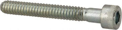 Made in USA - #10-24 UNC Hex Socket Drive, Socket Cap Screw - Alloy Steel, Zinc-Plated Finish, Partially Threaded, 1-1/2" Length Under Head - USA Tool & Supply