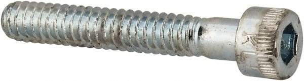 Made in USA - #10-24 UNC Hex Socket Drive, Socket Cap Screw - Alloy Steel, Zinc-Plated Finish, Partially Threaded, 1-1/4" Length Under Head - USA Tool & Supply
