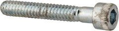 Made in USA - #10-24 UNC Hex Socket Drive, Socket Cap Screw - Alloy Steel, Zinc-Plated Finish, Partially Threaded, 1-1/4" Length Under Head - USA Tool & Supply