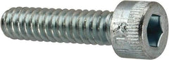 Made in USA - #10-24 UNC Hex Socket Drive, Socket Cap Screw - Alloy Steel, Zinc-Plated Finish, Fully Threaded, 3/4" Length Under Head - USA Tool & Supply