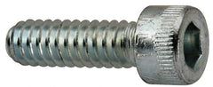 Made in USA - #10-24 UNC Hex Socket Drive, Socket Cap Screw - Alloy Steel, Zinc-Plated Finish, Fully Threaded, 5/8" Length Under Head - USA Tool & Supply