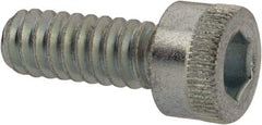 Made in USA - #10-24 UNC Hex Socket Drive, Socket Cap Screw - Alloy Steel, Zinc-Plated Finish, Fully Threaded, 1/2" Length Under Head - USA Tool & Supply
