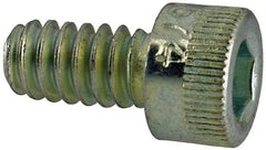Made in USA - #10-24 UNC Hex Socket Drive, Socket Cap Screw - Alloy Steel, Zinc-Plated Finish, Fully Threaded, 3/8" Length Under Head - USA Tool & Supply