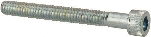Made in USA - #8-32 UNC Hex Socket Drive, Socket Cap Screw - Alloy Steel, Zinc-Plated Finish, Partially Threaded, 1-1/2" Length Under Head - USA Tool & Supply