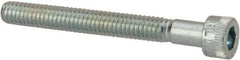 Made in USA - #8-32 UNC Hex Socket Drive, Socket Cap Screw - Alloy Steel, Zinc-Plated Finish, Partially Threaded, 1-1/2" Length Under Head - USA Tool & Supply