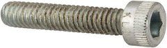 Made in USA - #8-32 UNC Hex Socket Drive, Socket Cap Screw - Alloy Steel, Zinc-Plated Finish, Fully Threaded, 7/8" Length Under Head - USA Tool & Supply
