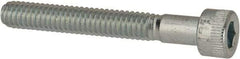 Made in USA - #8-32 UNC Hex Socket Drive, Socket Cap Screw - Alloy Steel, Zinc-Plated Finish, Partially Threaded, 1-1/4" Length Under Head - USA Tool & Supply