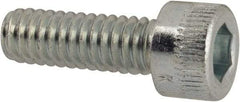 Made in USA - #8-32 UNC Hex Socket Drive, Socket Cap Screw - Alloy Steel, Zinc-Plated Finish, Fully Threaded, 1/2" Length Under Head - USA Tool & Supply