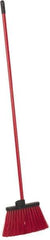 PRO-SOURCE - 12" Wide, Red Polypropylene Bristles, 46-1/2" Vinyl-Coated Metal Handle, Angled Broom - Flagged - USA Tool & Supply